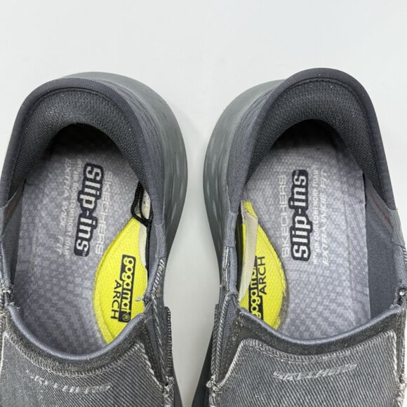 Skechers Parson Dewitt Slip Ins Shoes Mens 8.5 WW Extra Wide Fit Gray Comfort